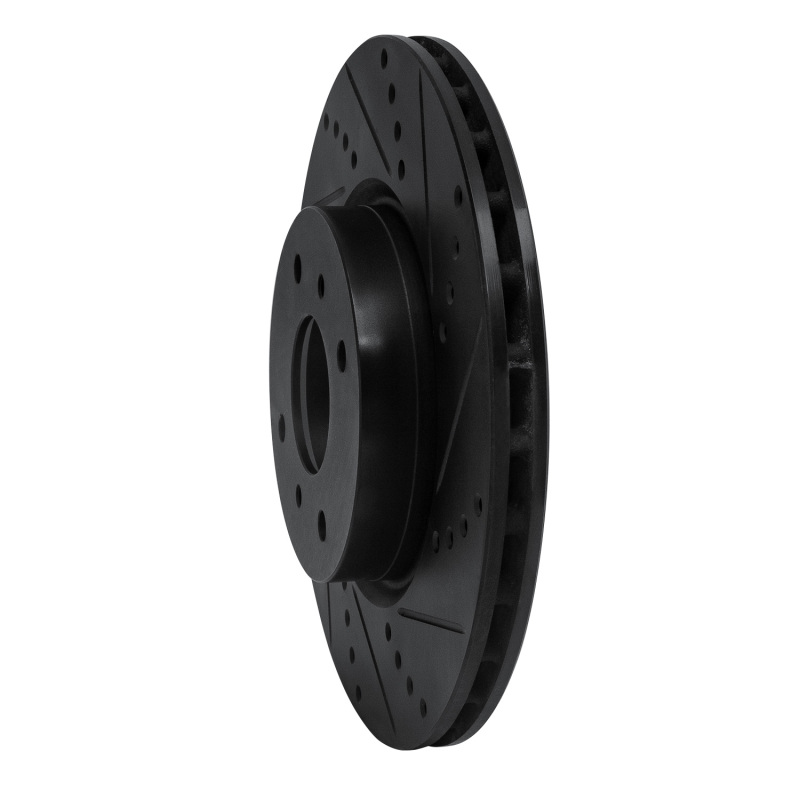 Nissan Sentra Brake Rotor (1) - Front Right - R1 Concepts - Drilled & Slotted - Black - `04-`06